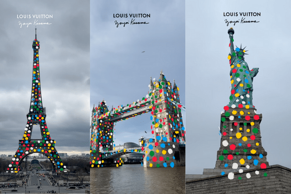 Louis Vuitton täcker kända landmärken med AR-prickar